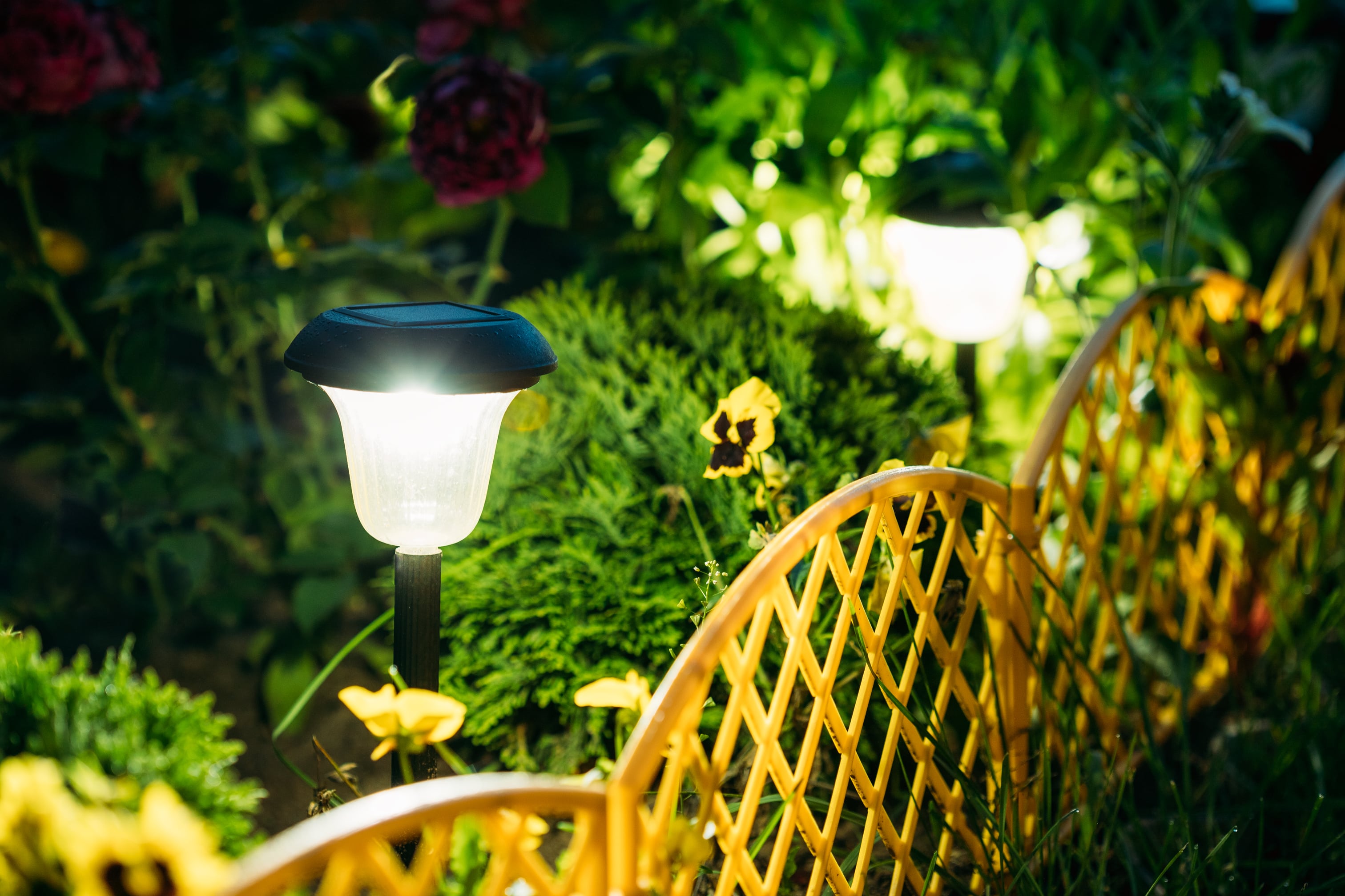 small-solar-garden-light-lantern-in-flower-bed-PDH7YPB-min